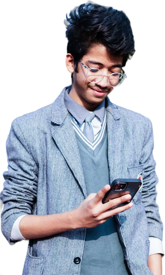 A man looking at his phone